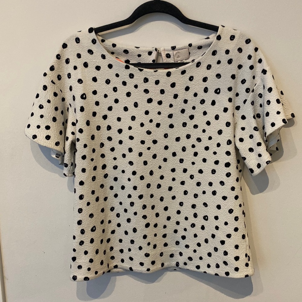 Anthropologie ruffled short sleeve top